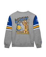 Mitchell & Ness Men's Heather Gray Golden State Warriors Hardwood Classics All Over 4.0 Pullover Sweatshirt