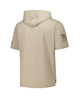 Pro Standard Men's Tan Detroit Lions Neutrals Capsule Short Sleeve Pullover Hoodie