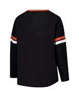 Fanatics Women's Black Cincinnati Bengals Plus Won Done Lace-Up V-Neck Long Sleeve T-Shirt