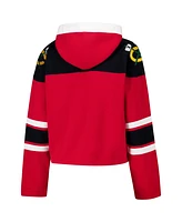 '47 Brand Women's Red Chicago Blackhawks Cropped Superior Lacer Pullover Hoodie