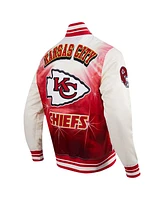 Pro Standard Men's Cream Kansas City Chiefs Sublimated Satin Full-Snap Jacket