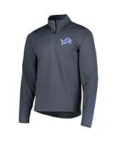 Msx by Michael Strahan Men's Charcoal Detroit Lions Half-Zip Hoodie