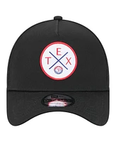 New Era Men's Black Texas Rangers 9FORTY A-Frame Adjustable Hat