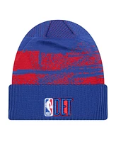 New Era Men's Blue/Red Detroit Pistons Tip-Off Cuffed Knit Hat