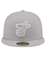 New Era Men's Gray Miami Heat Color Pack 59FIFTY Fitted Hat