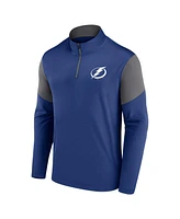 Fanatics Men's Blue Tampa Bay Lightning Logo Quarter-Zip Top