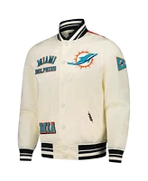 Pro Standard Men's Cream Miami Dolphins Sublimated Satin Full-Snap Jacket