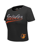 Pro Standard Women's Black Baltimore Orioles Rhinestone Slim Fit T-Shirt