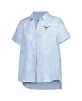 Tommy Bahama Women's Light Blue Texas Longhorns Legacy Leaves Camp Button-Up Shirt