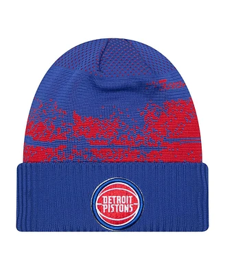 New Era Men's Blue/Red Detroit Pistons Tip-Off Cuffed Knit Hat