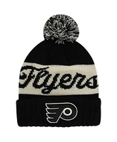 American Needle Men's Black/Cream Philadelphia Flyers Adeline Cuffed Knit Hat with Pom