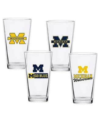 Indigo Falls Michigan Wolverines 16oz. Collector Pint Glass Four-Set