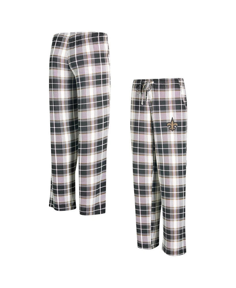 Concepts Sport Women's Black New Orleans Saints Ashford Plaid Knit Pants