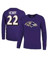 Majestic Men's Purple Derrick Henry Baltimore Ravens Name Number Long Sleeve T-Shirt