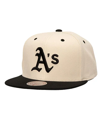 Mitchell & Ness Men's Cream Athletics Snapback Hat