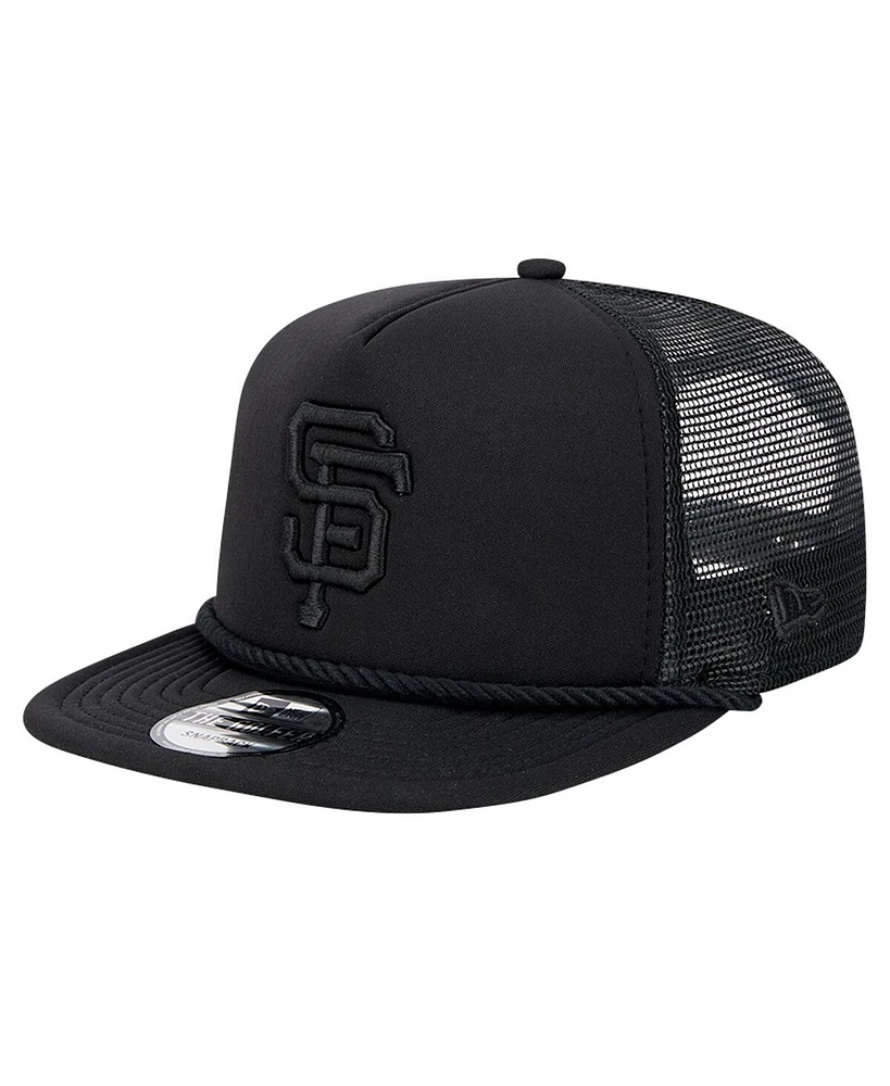 New Era Men's Black San Francisco Giants Tone Foam Meshback Golfer Snapback Hat