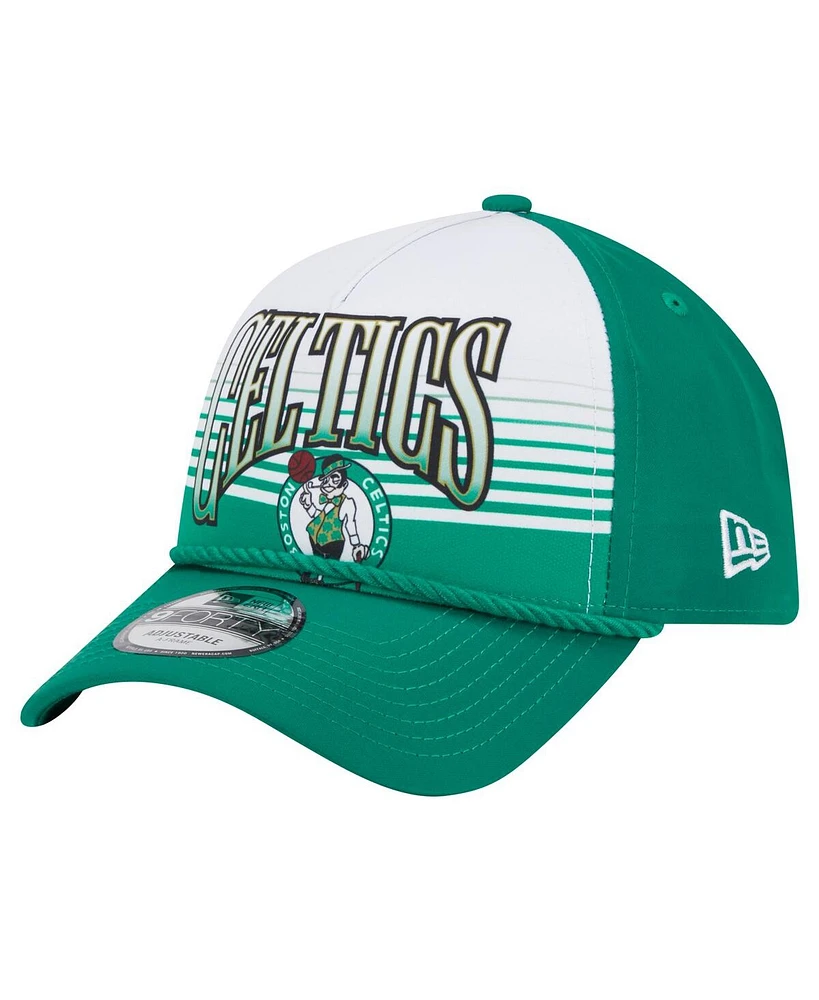 New Era Men's Kelly Green Boston Celtics Throwback Gradient A-Frame 9FORTY Adjustable Hat