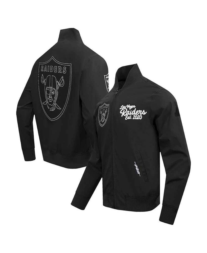 Pro Standard Men's Black Las Vegas Raiders Paint The City Twill Full-Zip Jacket