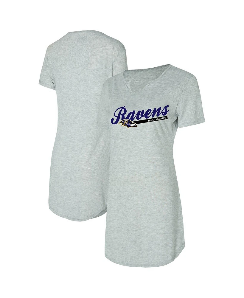 Concepts Sport Women's Gray Baltimore Ravens Petition Knit Nightshirt