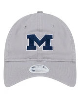 New Era Women's Gray Michigan Wolverines Logo 9TWENTY Adjustable Hat