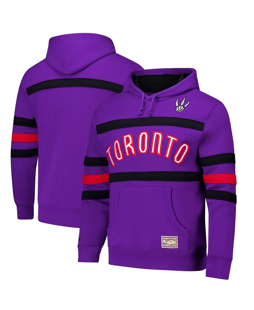 Mitchell & Ness Men's Purple Toronto Raptors Hardwood Classics Nights Head Coach Pullover Hoodie