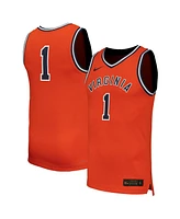 Nike Men's 1 Orange Virginia Cavaliers Throwback Replica Basketball Jersey