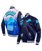 Pro Standard Men's Navy Detroit Lions Sublimated Satin Full-Snap Jacket