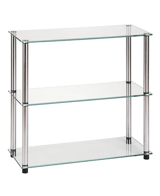 Designs2Go Classic Glass 3 Tier Bookshelf