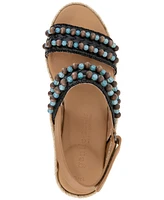 Gentle Souls Women's Evora Beaded Wedge Sandals