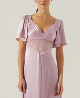 Astr the Label Women's Aurelia Flutter Sleeve Lace Inset Dress
