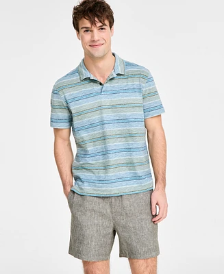 Sun + Stone Men's Regular-Fit Textured Stripe Polo Shirt, Exclusively at Macy's