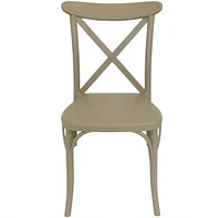 Bellemead All-Weather Crossback Dining Chair - Commercial Grade - Indoor/Outdoor Use - Coffee - 4 Chairs