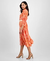 Tahari Asl Women's Paisley Belted Fit & Flare Dress