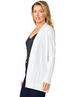 Melissa Paige Women's Pointelle Open-Front Long Cardigan, Regular & Petite