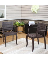 Illias Plastic Outdoor Patio Arm Chair