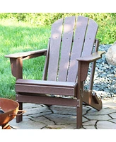 Folding All-Weather Adirondack Chair - For Patio or Yard - 300-Pound Capacity - 34.5-Inch - Set of 2 - Green