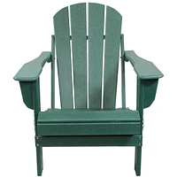 Folding All-Weather Adirondack Chair - For Patio or Yard - 300-Pound Capacity - 34.5-Inch - Green