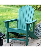 All-Weather Upright Adirondack Chair - For Patio or Yard 300-Pound Capacity 38.25-Inch Set of 2 Red