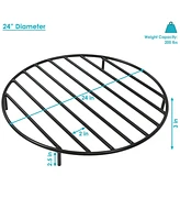 Inch Round Heavy-Duty Steel Fire Pit Grate - For Outdoor Firepits