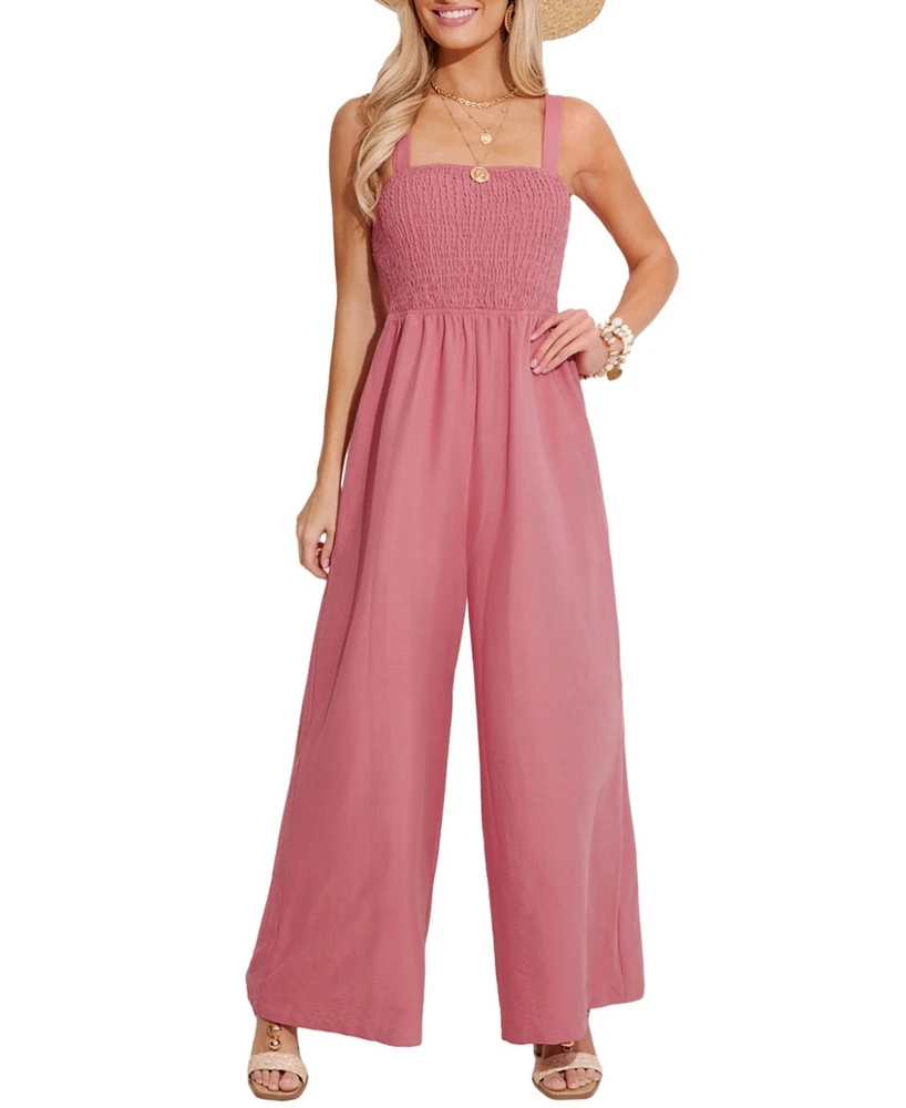 Women's Square Neck Wide Leg Jumpsuit