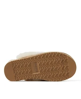 Fireside by Dearfoams Women's Sydney Holiday Fair Isle Genuine Shearling Scuff Slipper