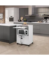 Kings Brand Furniture Byron 2-Door Kitchen Microwave Cart