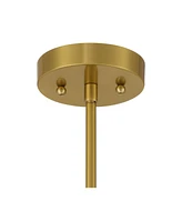 Camila 7" Mid Century Modern Pendant Ceiling Light Fixture Dining Room Over Table Kitchen Island Foyer Globe Hanging Antique Brass Finish Glass Hallwa