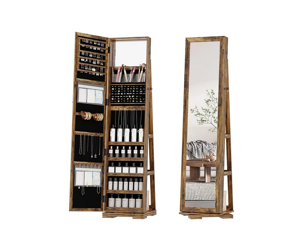 Vlsrka 360° Rotating Led Jewelry Armoire