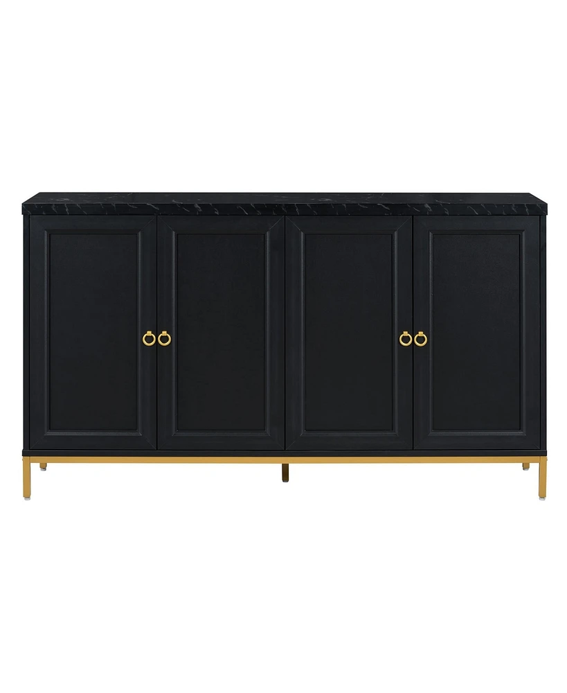 Modern Sideboard with Extra Large Storage Space with Metal Handles and Support Legs for Living Room and Dining Room