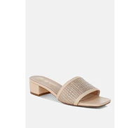 Gisella Raffia Slip On Sandals