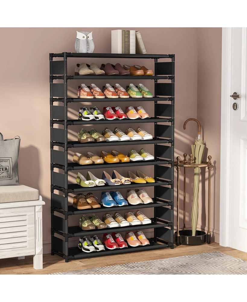 Tribesigns 10 Tiers Shoe Rack, Large Capacity Shoe Organizer, Shoe Shelf for 50 Pair, Large Shoe Rack, Extra Large Shoe Shelf