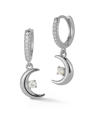 Rachel Zoe 14K Gold Plated Sterling Silver Moon Charm Earrings