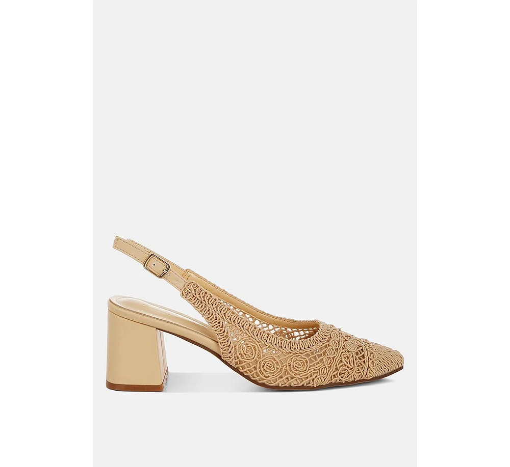 Tolina Woven Design Slingback Sandals