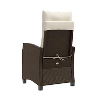 Reclining Patio Chair with Cushions Poly Rattan